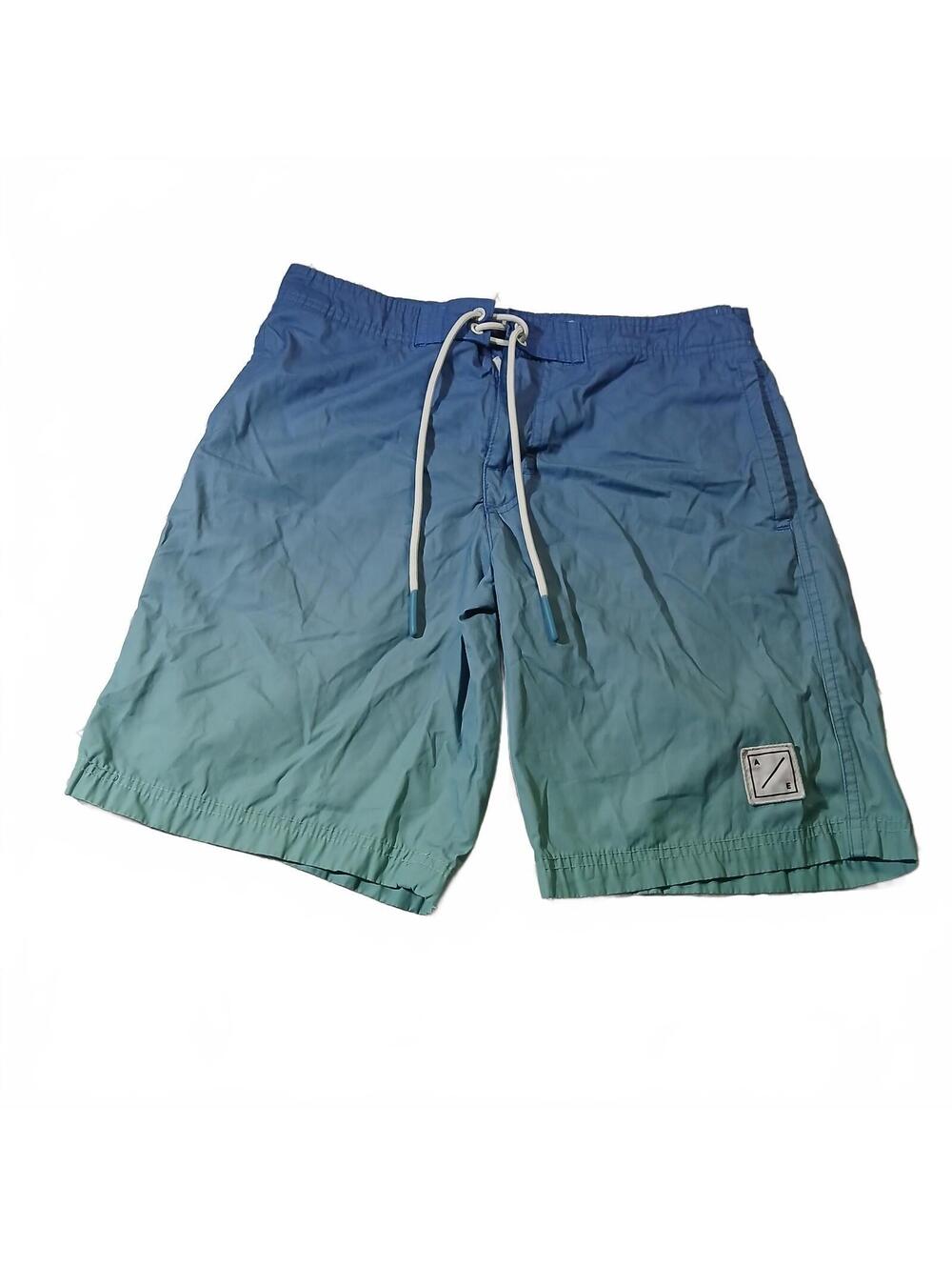 American Eagle Swim Trunks Blue Ombre Board Shorts Beach Y2K Streetwear